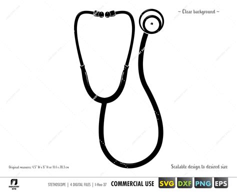 Stethoscope svg simple stethoscope svg printable stethoscope | Etsy