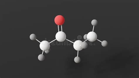 Butanone Molecule, Molecular Structure, Methyl Ethyl Ketone, Ball and ...