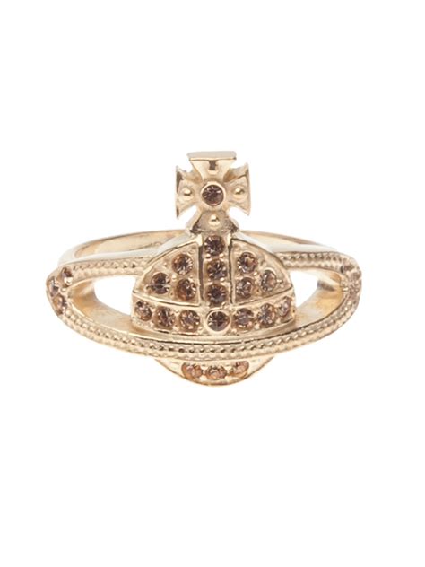 Vivienne westwood Mini Orb Ring in Metallic | Lyst