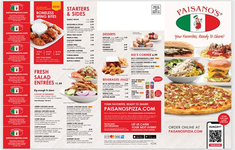 Menu - Welcome Paisano's Pizza Restaurant