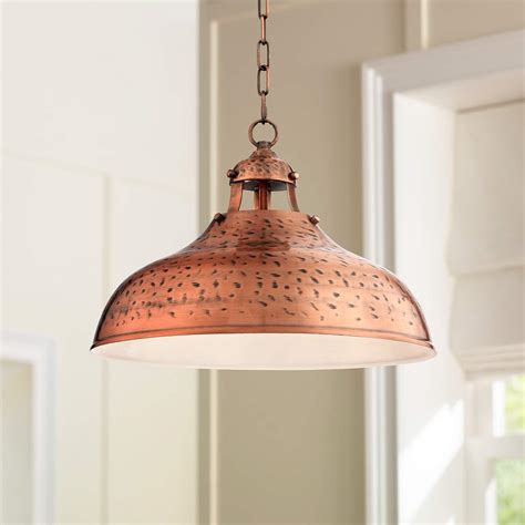 Essex 16" Wide Dyed Copper Metal Pendant Light - #4K747 | Lamps Plus