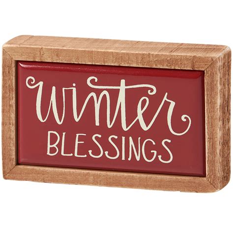 Winter Blessings Box Sign Mini | Primitives By Kathy