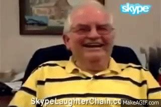 Old man laughing on Make a GIF