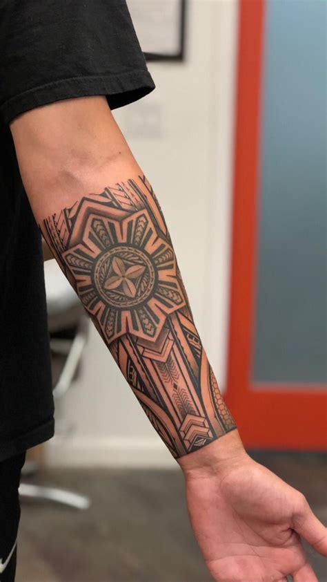 Polynesian/Filipino forearm sleeve by Kiwi.burt @ Hideout Tattoo, Las ...