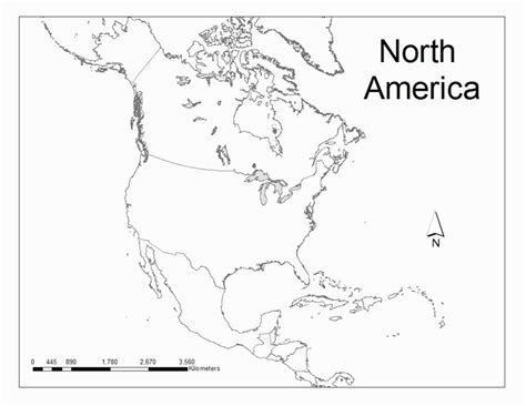 Printable Blank Map Of North America