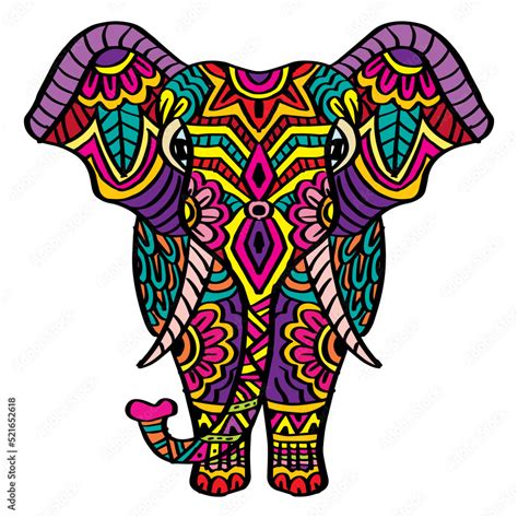 Hand drawn zentangle elephant illustration Stock Vector | Adobe Stock