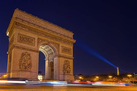 Paris Arc De Triomphe Night Long - Free photo on Pixabay