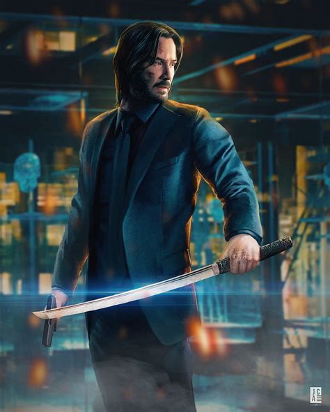 2K Descarga gratis | Keanu reeves, john wick, traje negro, fan art, arte digital, Fondo de ...