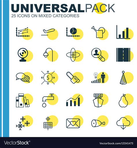 Set of 25 universal editable icons can be used Vector Image