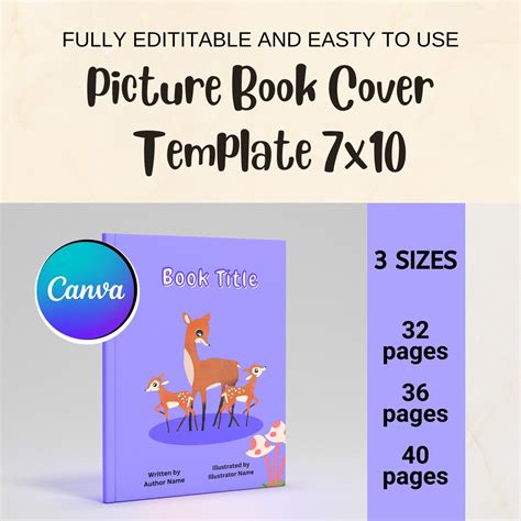 Amazon KDP Children's Book Cover Template 7x10 Canva - Etsy