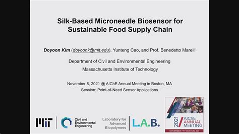 Silk-Based Microneedle Biosensor for Sustainable Food Supply Chain | AIChE