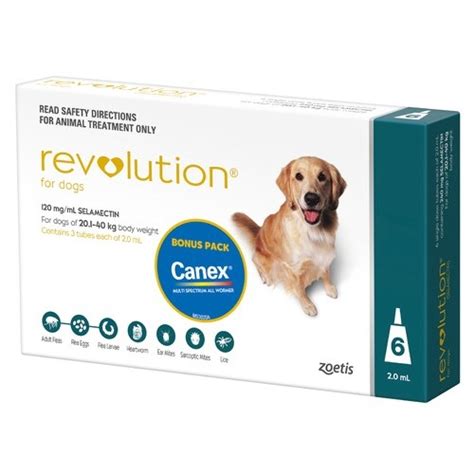 Revolution for Dogs 20.1-40 kgs - 6 Pack - Teal - Flea & Heartworm ...