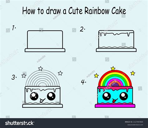 Step By Step Draw Cute Rainbow Stock Vector (Royalty Free) 2127497864 ...