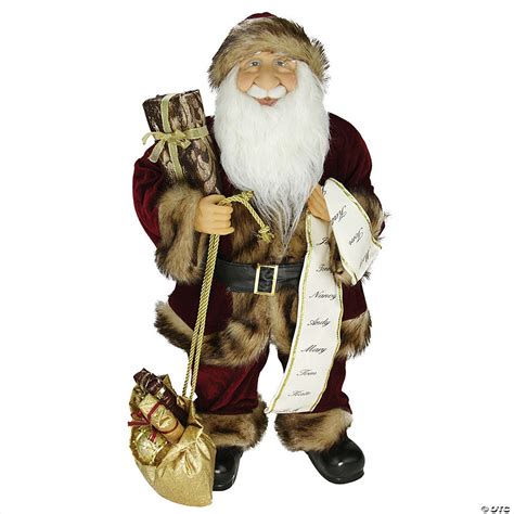 Northlight - 24" Red and White Woodland Standing Santa Claus Christmas ...