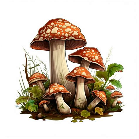 Fungi 2d vector illustration cartoon in white background h 30687656 ...