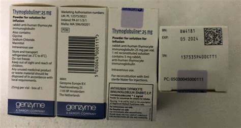 Thymoglobuline 25 mg Rabbit Anti thymocyte immunoglobulin at best price in Ahmedabad