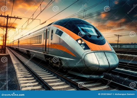 Photo of Futuristic and Modern Bullet Train Concept Stock Illustration - Illustration of ...