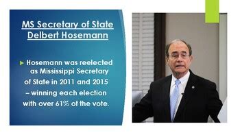 Lt. Governor Delbert Hosemann (MS) Biography PowerPoint | TPT