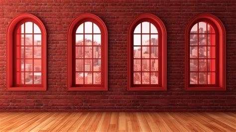 3d Rendering Classic Style Window Frames On Stone Facade Background, Brick Building, Building ...