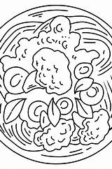 Spaghetti Pasta With Cheese And Broccoli coloring Page ♥ Online sketch template