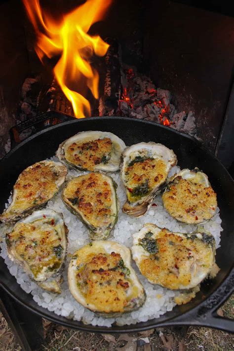 Fire Baked Oysters - Over The Fire Cooking