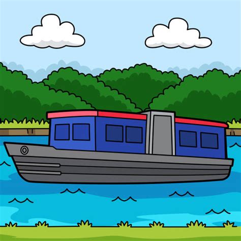 60+ Canal Boat Stock Illustrations, Royalty-Free Vector Graphics & Clip Art - iStock