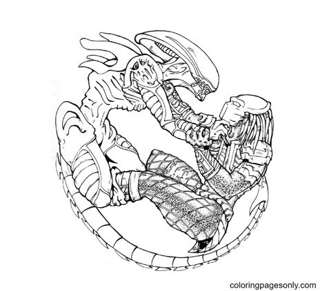 Alien Vs Predator Coloring Page Coloring Page Page For Kids And Adults - Coloring Home