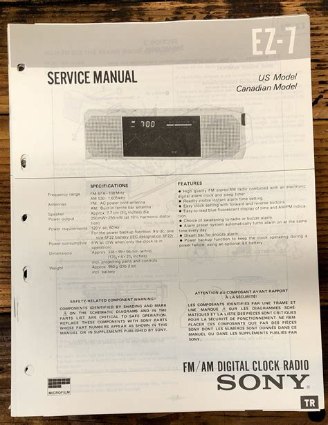 Clock Radio Service Manual *Original* – Vintage Audio Store - Vintage Service Manuals, Stereo ...