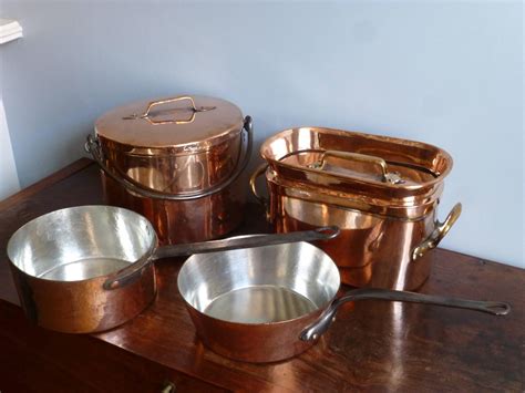 Magnificent Set of Re-Tinned Copper Pans and Pots at 1stdibs