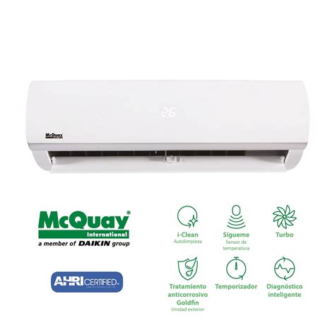 AIRE ACONDICIONADO MINI SPLIT ON/OFF 18000 BTU/h 220V R410A / MCQUAY ...