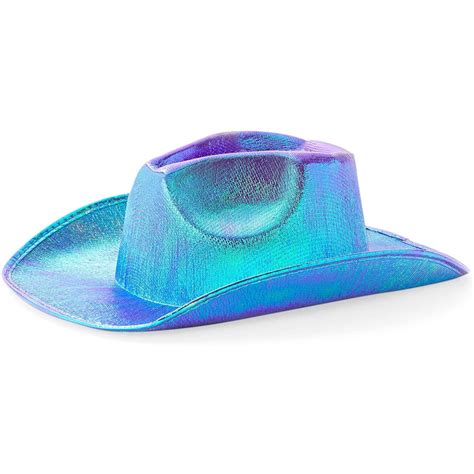 Holographic Party Western Cowboy Hat for Adult, Women & Men, Metallic Space Purple - Walmart.com ...