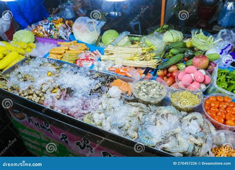 Local Asian Street Food on the Night Market Stock Photo - Image of rock ...