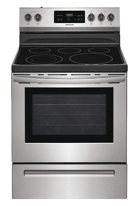 FRIGIDAIRE Electric Oven Range, Stainless Steel, 47 inH x 29 7/8 inW x 28 1/2 in Depth - 52HZ57 ...