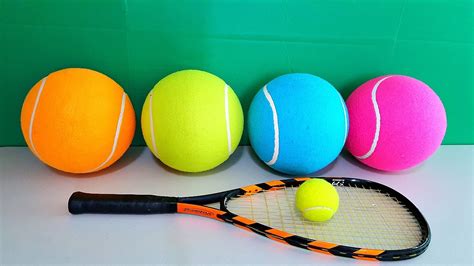 Learn Colors with Huge Tennis Ball for Toddlers Babies and Children | Colours with Sports Toys ...