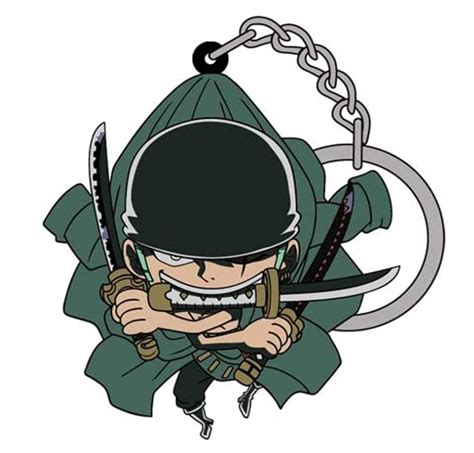 [One Piece] Roronoa Zoro Oni Giri Tsumamare Rubber Key Ring – Otaku ...