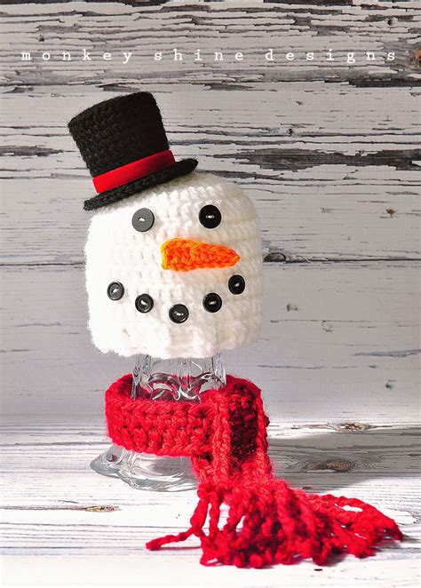 Snowman Hat and Scarf Set PDF Pattern - Etsy