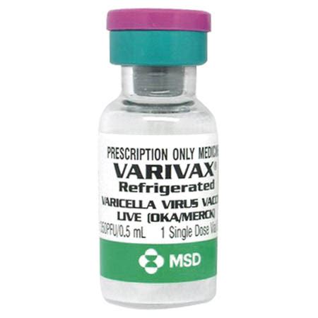 Varivax Varicella Virus Vaccine 0.5 mL SDV, 10/Bx | Dealmed Medical ...