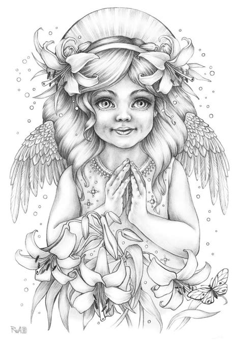 Angel Coloring Pages, Cool Coloring Pages, Coloring Book Art, Coloring Pages To Print, Adult ...