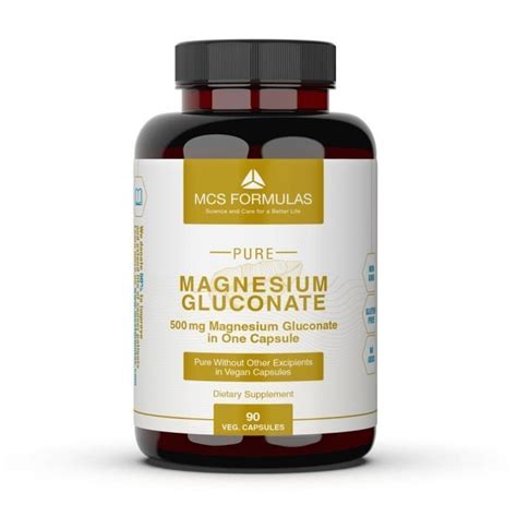 Magnesium Gluconate, 500mg/Capsule - MCS Formulas