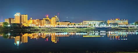 Monroe Louisiana City Skyline At Night Photograph by Alex Grichenko - Fine Art America