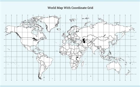 Printable World Map With Coordinate Grid Blank World Map, World Map Continents, Drawing Grid ...