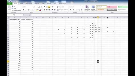 Excel: Make a stem and leaf plot - YouTube