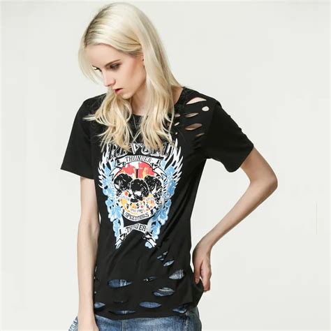 Punk Rock T Shirt Female 2017 Summer Short Sleeve T shirt Women Graphic ...