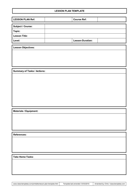 Free Teaching plan templates & formats for students