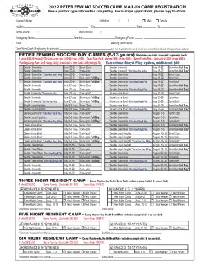 WA Peter Fewing Soccer Camps Mail-in Camp Registration 2022 - Fill and Sign Printable Template ...