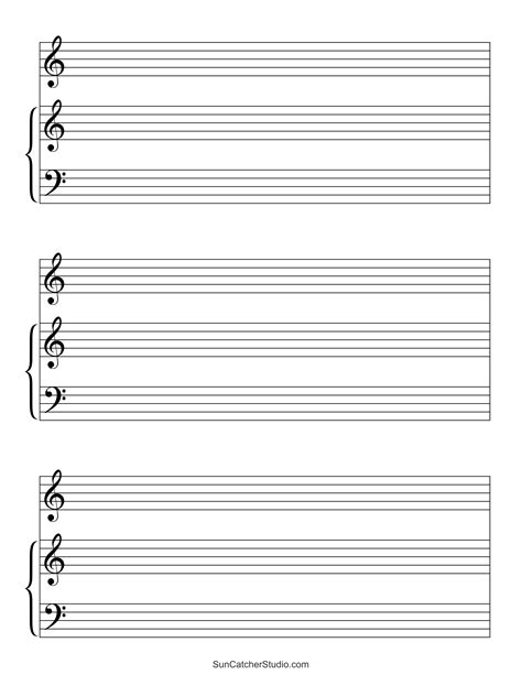 Blank Sheet Music (Free Printable Staff Paper) – DIY Projects, Patterns ...