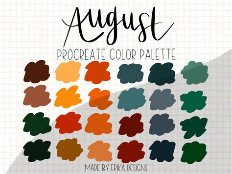 August Color Palette / Fall Colors / Autumn Colors / Procreate - Etsy