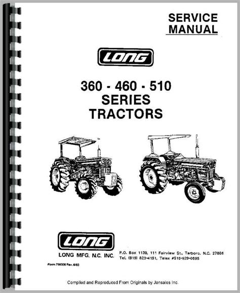 Long 350 Tractor Service Manual