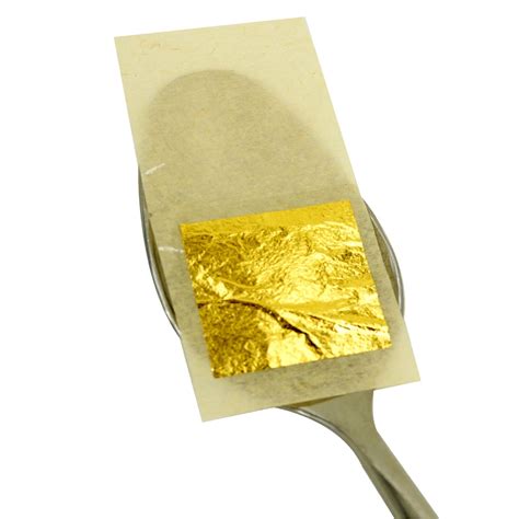 100 sheets 2.75x2.75 cm 24K Pure Genuine Gold Leaf Edible Food ...