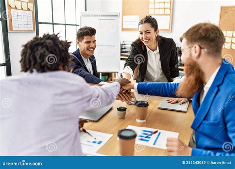 Group of Business Workers Smiling Happy Celebrating with Hands Together ...